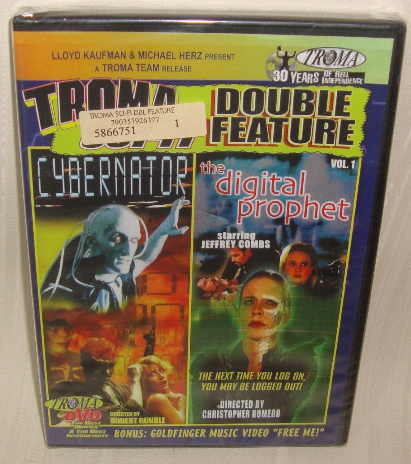 Digital Prophet / Cybernator Double Feature New DVD From Troma