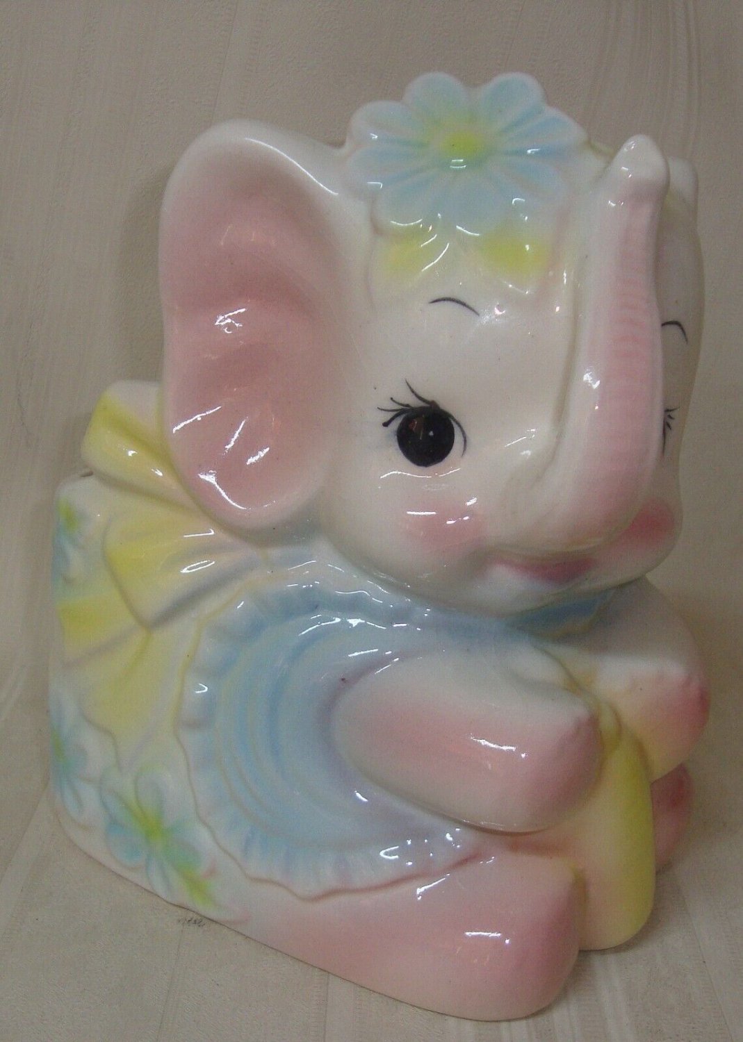 CERAMEX Del Norte Ceramic Baby Elephant Nursey Planter Vintage