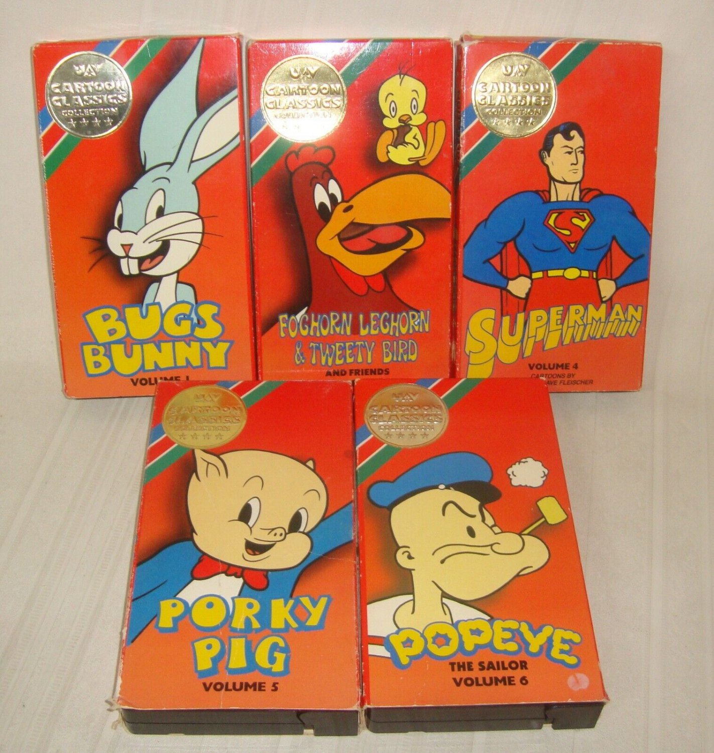 1989 UAV Cartoon Classics Collection 1,3,4,5,6 VHS Lot Vintage