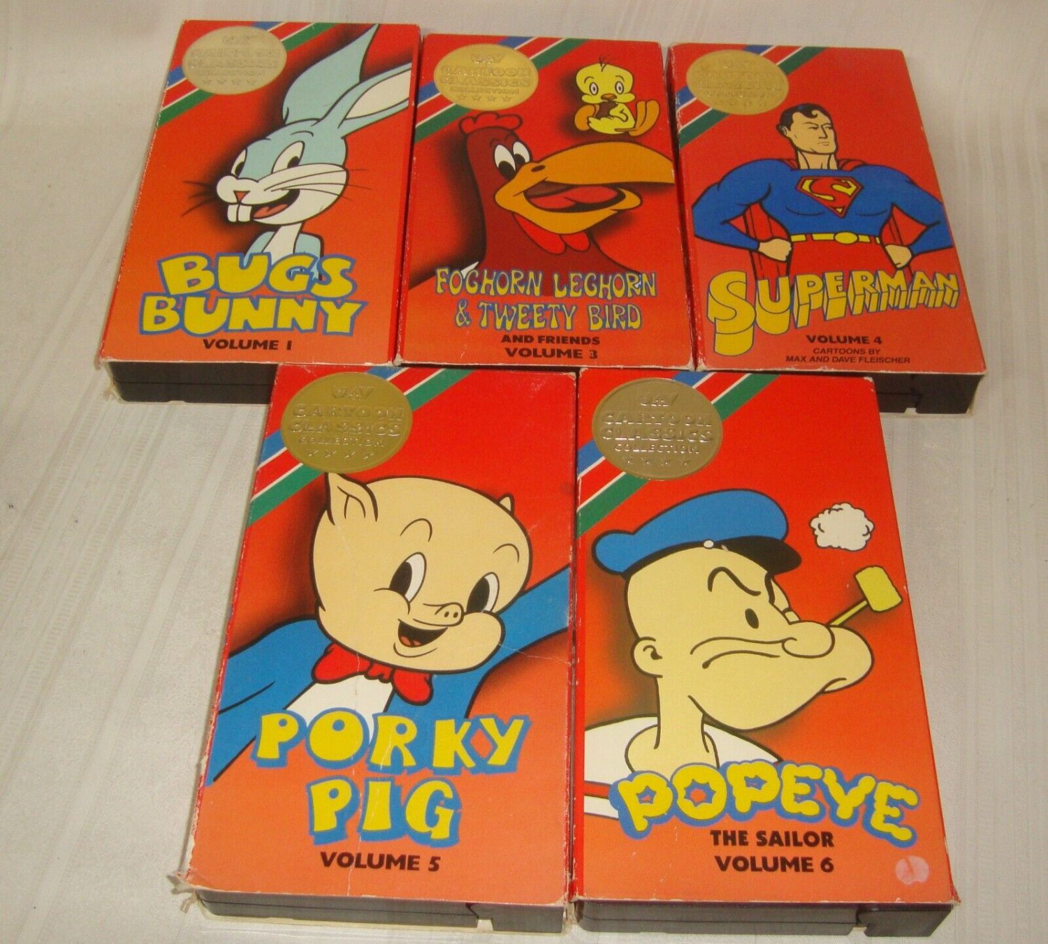 1989 UAV Cartoon Classics Collection 1,3,4,5,6 VHS Lot Vintage