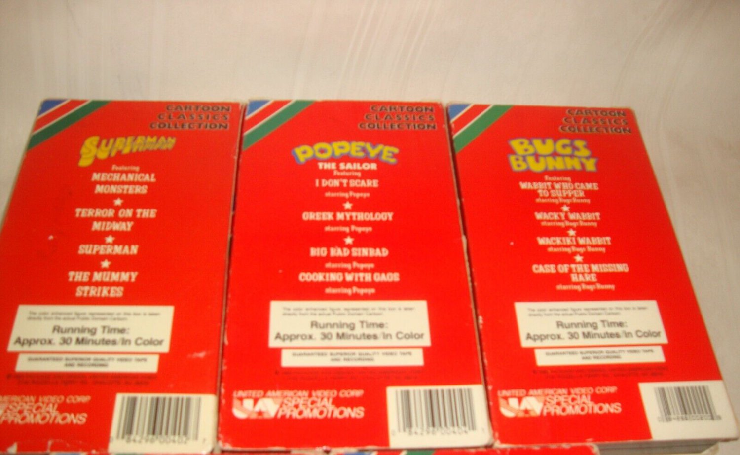 1989 UAV Cartoon Classics Collection 1,3,4,5,6 VHS Lot Vintage