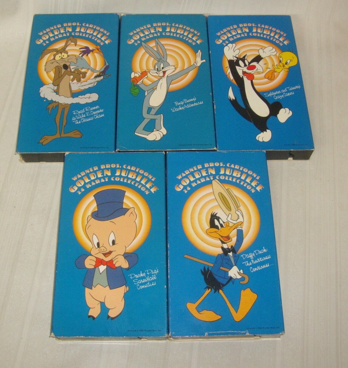 Warner Bros Cartoons Golden Jubilee 24 Karat Collection VHS Tapes Lot of 5