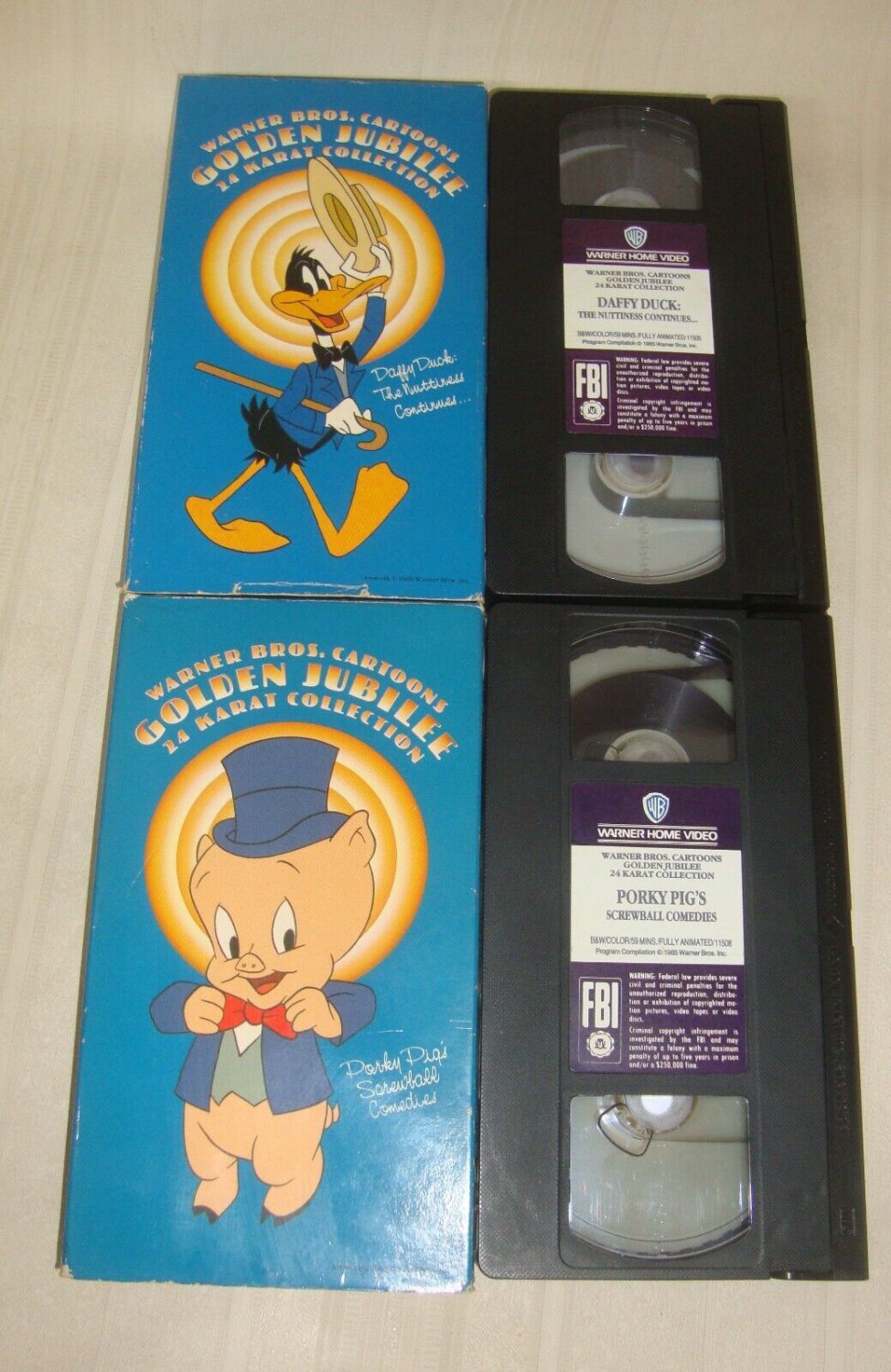 Warner Bros Cartoons Golden Jubilee 24 Karat Collection VHS Tapes Lot of 5