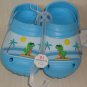 Koala KIDS Blue Surfing Alligator Design Clog Shoes Boys TODDLER SIZE US 10 NEW