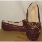 UGG Australia MANDIE Luster Red Moccasin With Metallic Laces Size US 7,EU 38 NEW