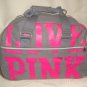 Victoria's Secret  LOVE PINK Grey ROLLING Carry ON Wheel DUFFLE BAG Luggage Read