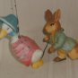F. Warne Beatrix Potter PETER RABBIT & Mother Goose ANRI  Ornaments Italy