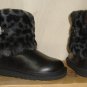 UGG Australia KIDS ELLEE Black Leopard Cuff Boots TODDLER Size US 12 NIB 1003723
