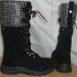 UGG ATLASON FRILL Black event Waterproof Suede Tall Snow Boot Size US 6 NIB