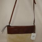 UGG Nico Brown Leather Genuine Sheepskin Clutch Crossbody NEW Retail $215 RARE