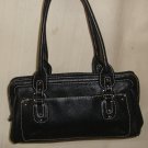 TIGNANELLO Black Leather Double Handle Shoulder Bag