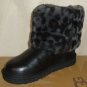 UGG Australia KIDS ELLEE Black Leopard Cuff Boots TODDLER Size US 1 NIB 1003723