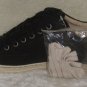 UGG Tomi Black Leather Sneakers Lace Up Casual Fashion Women Size US 7 NEW