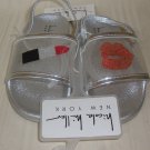 Nicole Miller Silver / clear Lipstick Sandals Flip Flops TODDLER SIZE US 8 NEW