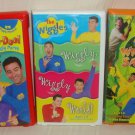 The Wiggles  VHS LOT of 3 Hoop dee doo, Wiggly wiggly wiggly  &  Wiggly Safari