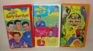 The Wiggles  VHS LOT of 3 Hoop dee doo, Wiggly wiggly wiggly  &  Wiggly Safari
