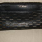Joy Gryson Black Perforated Leather Zip around Wallet