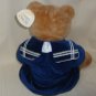 Elegante By Dakin 1984 Bear with  Blue Velvet Sailor Dress Vintage Hand Crafted