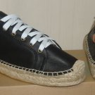 Soludos Black Platform Espadrille Leather Sneakers Tennis Women's Size US 9 NEW
