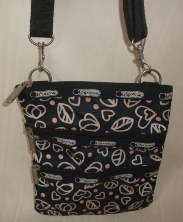 LeSportsac Triple Zip 3 Zipper Crossbody Shoulder Bag  Flower