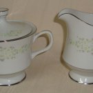 Sango Greenfield 3783 Creamer and Covered Sugar Bowl