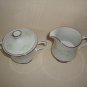Sango Greenfield 3783 Creamer and Covered Sugar Bowl