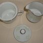 Sango Greenfield 3783 Creamer and Covered Sugar Bowl