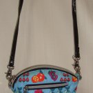 BETSEY JOHNSON Blue with Fruits Small Round Crossbody Bag Purse
