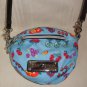 BETSEY JOHNSON Blue with Fruits Small Round Crossbody Bag Purse