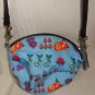 BETSEY JOHNSON Blue with Fruits Small Round Crossbody Bag Purse