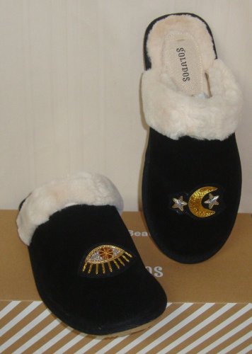 Soludos  Black CELESTIAL Fully Lined Cozy Slip on Slipper Women's Size US 7 NEW