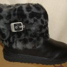 UGG Australia KIDS ELLEE Black Leopard Cuff Boots TODDLER Size US 11 NIB 1003723