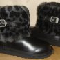 UGG Australia KIDS ELLEE Black Leopard Cuff Boots TODDLER Size US 11 NIB 1003723