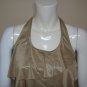 Cache Gold Ruffle Halter Top Women's Size M