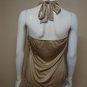 Cache Gold Ruffle Halter Top Women's Size M