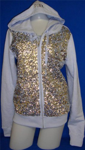 Victoria Secret PINK Lavender Full Zip Sequined Hoodie Size XS NEW  Sold Out