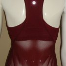 Lululemon Burgundy Tank Top With Built it Bra Mesh Detail at the back Size 4