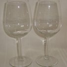 Manhattan Wine Auction  ETCHED LOGO Set of 2 Wine Glasses Manhattan Beach CA