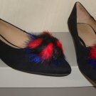 Franco Sarto  Sukie Black Flats Pom Pom Embellished Pointed Toe Size US 8 NIB