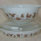 PYREX Cinderella bowl and divided baking dish 443 Americana Patriotic Vintage