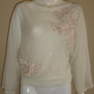 Anthropologie AKEMI KIN Ivory Poet Lace Dolman Sleeve Embroidered Top Size Small