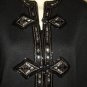 Bonnie Boerer Petite Black Beaded Sweater Zip Knit Jacket Beaded Size S Vintage