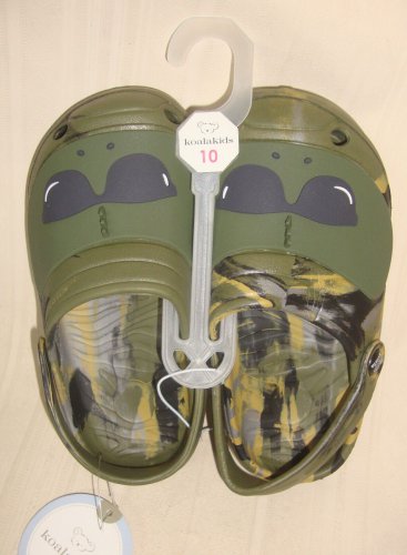Koala Kids Green with Glasses Design  Clogs Slip On Shoes TODDLER Size US 10