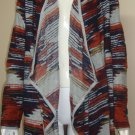 LUCKY BRAND Aztec Drape Cardigan Open Front Southwest Boho Colors Size Large