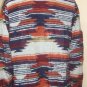 LUCKY BRAND Aztec Drape Cardigan Open Front Southwest Boho Colors Size Large