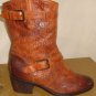 UGG Italian Collection CONCHETTA Weave Leather Buckle Boots Size US 7,EU 38 NEW