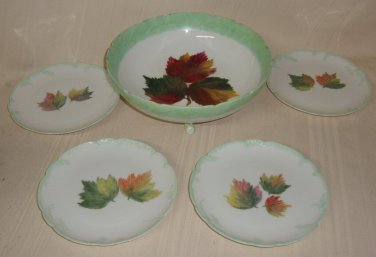 Haviland France Serving Footed Bowl  & 4 Small plates