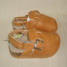 First Steps Chestnut Faux Leather Fur Sling Back Shoes Clogs Baby Size 4 NEW