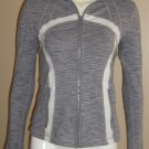 LULULEMON Athletica Active Gray Stripe YOGA Full Zip Jacket Size 6, Used