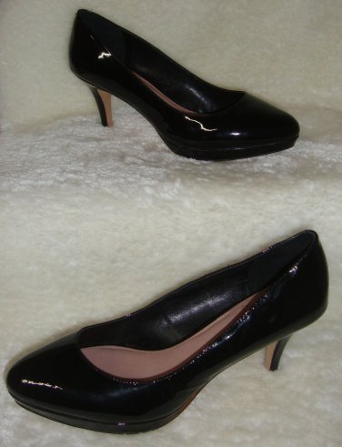 Vince Camuto DESTI Black Patent Leather Pumps Platform Shoes Heels Size US 9.5 M